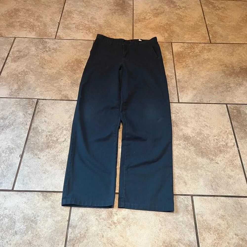 Dickies Womens Relaxed Straight Leg Work Pants Navy Blue Chino Trousers